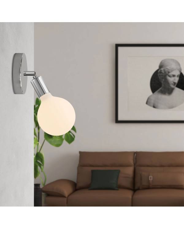 Lampa Kinkiet lampa Fermaluce z metalowym przegubem i porcelanową żarówką Globe