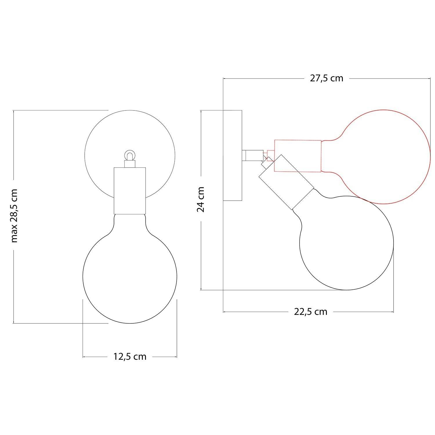 Fermaluce Lampe med metal Led med Porcelæn Globe pære