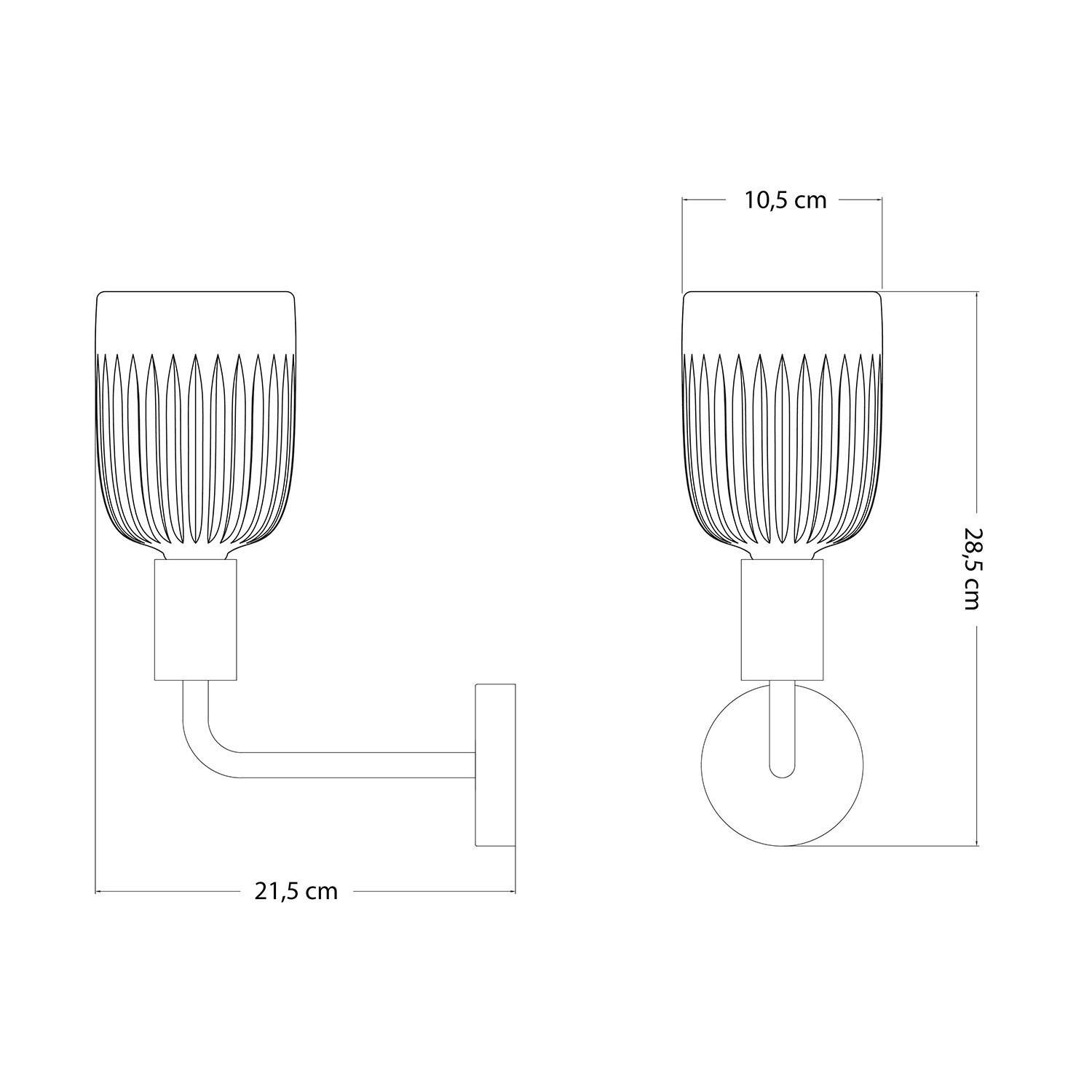 Fermaluce Elle de metal com lâmpada de cristal