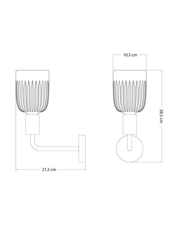 Fermaluce Elle de metal com lâmpada de cristal