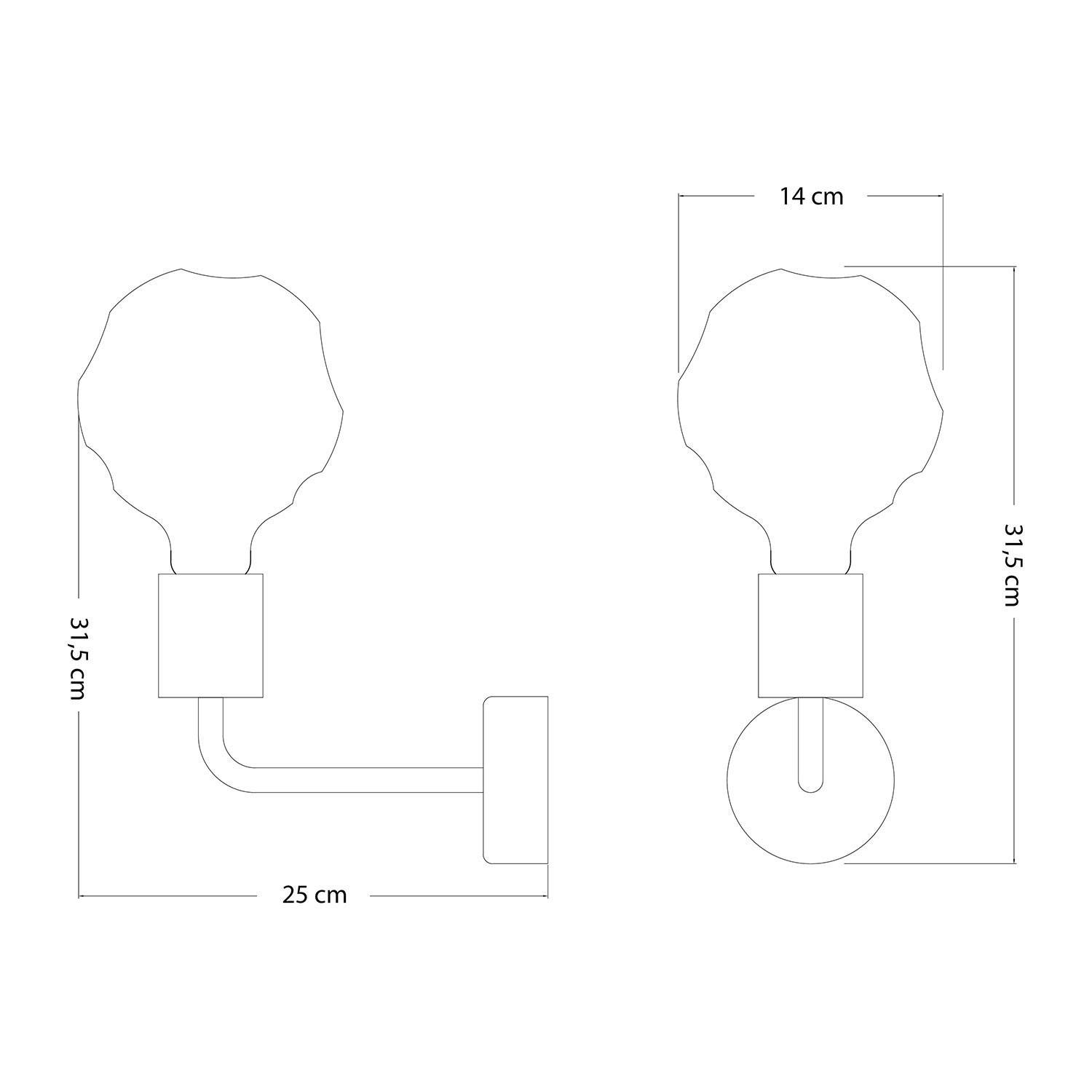 Lampa Fermaluce Elle din lemn cu bec cu aspect bombat