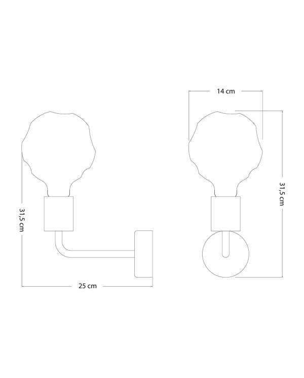 Lampa Fermaluce Elle din lemn cu bec cu aspect bombat