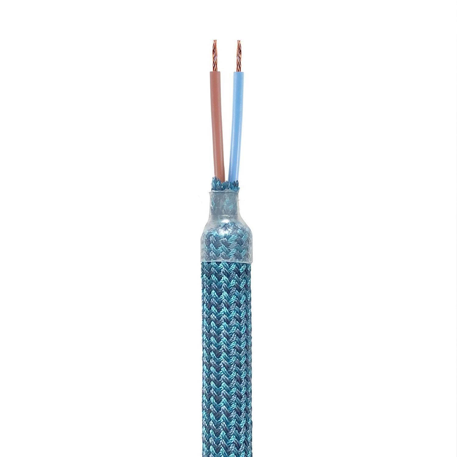 Kit Creative Flex flexible tube in petrol blue RM78 textile lining with metal terminals